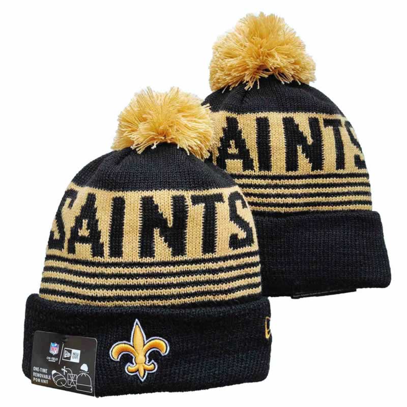 Saints Team Logo Black Pom Cuffed Knit Hats YD,We sell and wholesale Saints Team Logo Black Pom Cuffed Knit Hats YD on line form chian!